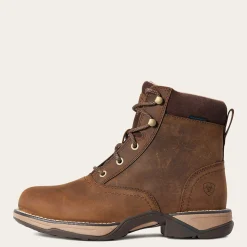 Ariat Performance Westernstiefel|Wasserdichte Schuhe*Anthem Round Toe Lacer Waterproof Boot DISTRESSED BROWN