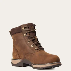 Ariat Performance Westernstiefel|Wasserdichte Schuhe*Anthem Round Toe Lacer Waterproof Boot DISTRESSED BROWN