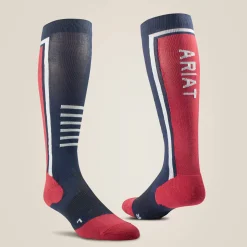 Ariat Socken*TEK Slimline Performance Socks NAVY/RED