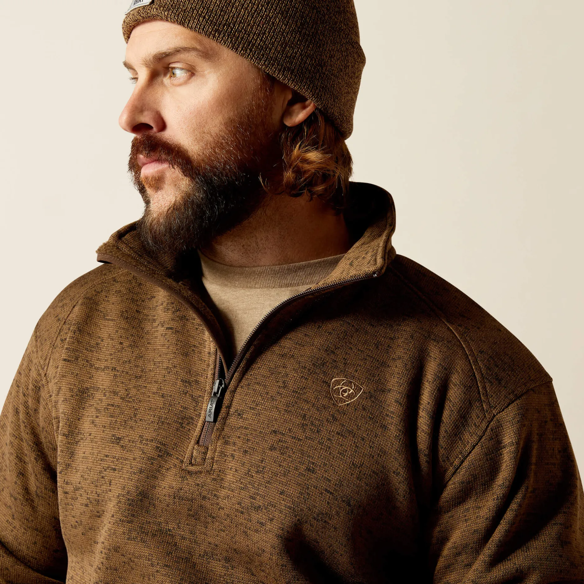 Ariat Hoodies & Sweatshirts|Sweatshirts & Hoodies*Caldwell Logo 1/4 Zip Sweater DARK BROWN HEATHER