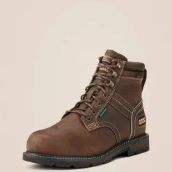 Ariat Arbeitsschuhe Zum Schnüren|Wasserdichte Schuhe*Groundbreaker 6" Lace Steel Toe Waterproof Work Boot DARK BROWN