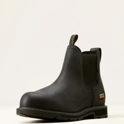 Ariat Pull-On Arbeitsschuhe|Wasserdichte Schuhe*Groundbreaker Chelsea Waterproof Steel Toe Work Boot BLACK