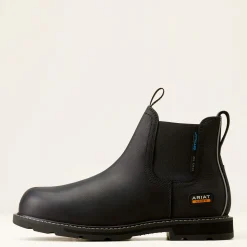 Ariat Pull-On Arbeitsschuhe|Wasserdichte Schuhe*Groundbreaker Chelsea Waterproof Steel Toe Work Boot BLACK