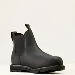 Ariat Pull-On Arbeitsschuhe|Wasserdichte Schuhe*Groundbreaker Chelsea Waterproof Steel Toe Work Boot BLACK