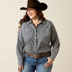 Ariat Westernhemden|Oberteile & T-Shirts*Railroad Stripe Western Shirt INDIGO STRIPE