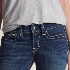 Ariat Denim|Denim*R.E.A.L. Mid Rise Icon Stackable Straight Leg Jean OCEAN