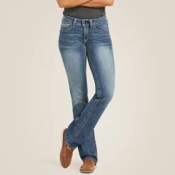 Ariat Denim|Denim*R.E.A.L. Mid Rise Icon Stackable Straight Leg Jean RAINSTORM