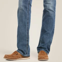 Ariat Denim|Denim*R.E.A.L. Mid Rise Icon Stackable Straight Leg Jean RAINSTORM