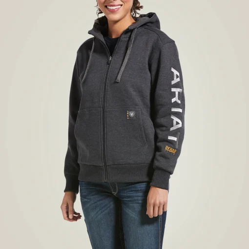 Ariat Hoodies & Sweatshirts|Work*Rebar All-Weather Full Zip Hoodie CHARCOAL HEATHER