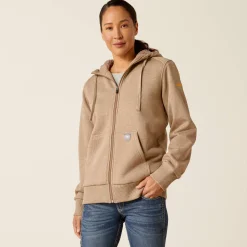 Ariat Hoodies & Sweatshirts|Work*Rebar All-Weather Sherpa Full Zip Hoodie OATMEAL HEATHER