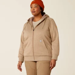 Ariat Hoodies & Sweatshirts|Work*Rebar All-Weather Sherpa Full Zip Hoodie OATMEAL HEATHER