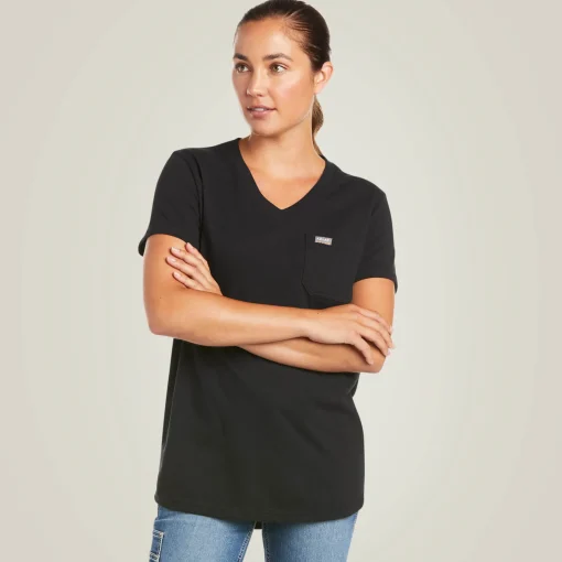 Ariat Tops & T-Shirts|Work*Rebar Cotton Strong V-Neck T-Shirt BLACK