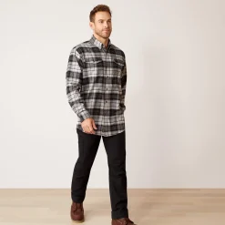 Ariat Tops & T-Shirts|Work*Rebar Flannel DuraStretch Work Shirt CHARCOAL GREY