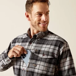 Ariat Tops & T-Shirts|Work*Rebar Flannel DuraStretch Work Shirt CHARCOAL GREY