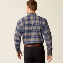 Ariat Tops & T-Shirts|Work*Rebar Flannel DuraStretch Work Shirt NAVY & KHAKI