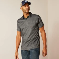 Ariat Tops & T-Shirts|Work*Rebar Foreman Polo Shirt CHARCOAL HEATHER