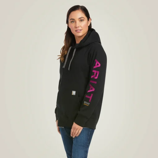 Ariat Hoodies & Sweatshirts|Work*Rebar Graphic Hoodie BLACK/PURPLE