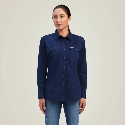 Ariat Tops & T-Shirts|Work*Rebar Washed Twill Work Shirt NAVY