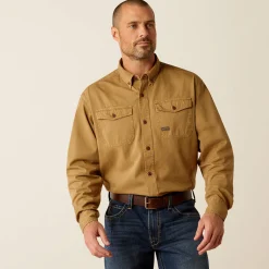 Ariat Tops & T-Shirts|Work*Rebar Washed Twill Work Shirt REBAR KHAKI
