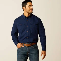 Ariat Tops & T-Shirts|Work*Rebar Washed Twill Work Shirt NAVY