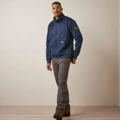 Ariat Hoodies & Sweatshirts|Work*Rebar Workman Duracanvas 1/4 Zip Sweatshirt NAVY HEATHER/ NAVY
