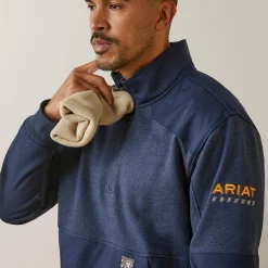 Ariat Hoodies & Sweatshirts|Work*Rebar Workman Duracanvas 1/4 Zip Sweatshirt NAVY HEATHER/ NAVY