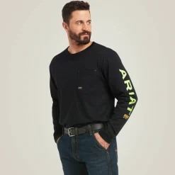 Ariat Tops & T-Shirts|Work*Rebar Workman Logo T-Shirt BLACK/LIME