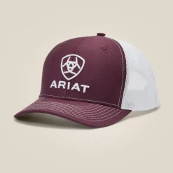 Ariat Caps|Mützen & Caps*Stacked Logo Trucker Cap BURGUNDY/WHITE