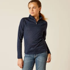 Ariat Oberteile & T-Shirts*Sunstopper 3.0 1/4 Zip Baselayer NAVY DOT