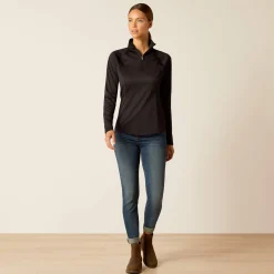 Ariat Oberteile & T-Shirts*Sunstopper 3.0 1/4 Zip Baselayer BLACK