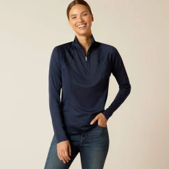 Ariat Oberteile & T-Shirts*Sunstopper 3.0 1/4 Zip Baselayer NAVY
