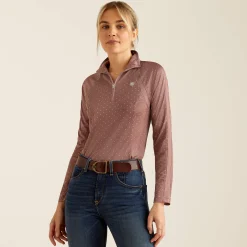 Ariat Oberteile & T-Shirts*Sunstopper 3.0 1/4 Zip Baselayer TWILIGHT MAUVE DOT