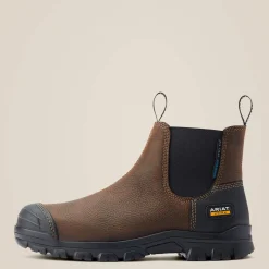 Ariat Pull-On Arbeitsschuhe|Work*Treadfast Chelsea Waterproof Steel Toe Work Boot DARK BROWN