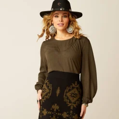 Ariat Westernhemden|Oberteile & T-Shirts*Wisteria Top CROC JACQUARD