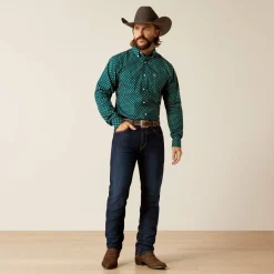 Ariat Westernhemden|Oberteile & T-Shirts*Wrinkle Free Grover Fitted Western Shirt DEEP TEAL